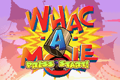 Whac-A-Mole title screen for GameBoy Advance